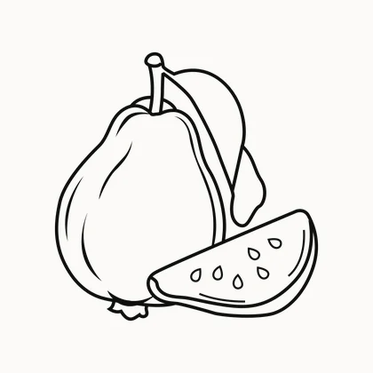 Fruity & Veggie — colouring page